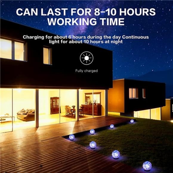 Solar Globes Lights Outdoor Garden Decor, (Medium 1 Pack) - Picture 5 of 6